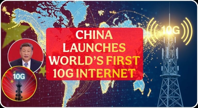 China launches world’s first 10G internet network with ultra-fast optical data lines and telecom tower.