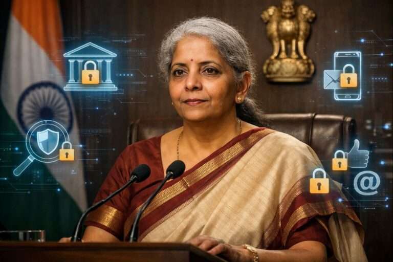 Finance Minister Nirmala Sitharaman explaining Income Tax Act 2025 digital access rules