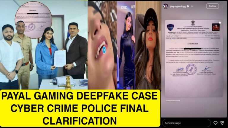 Payal Gaming deepfake video case confirmed by Maharashtra Cyber Crime police