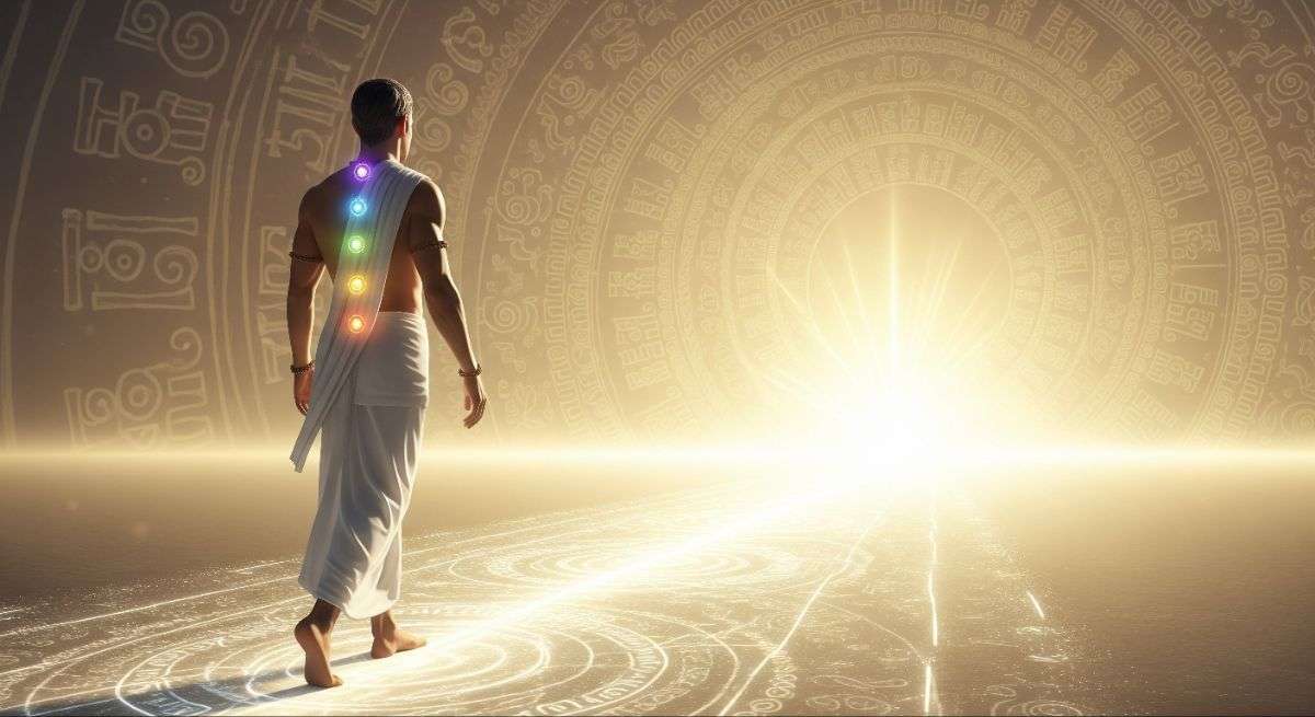 Brahmacharya symbolizing conscious living, energy conservation, and walking in God-consciousness through yogic wisdom