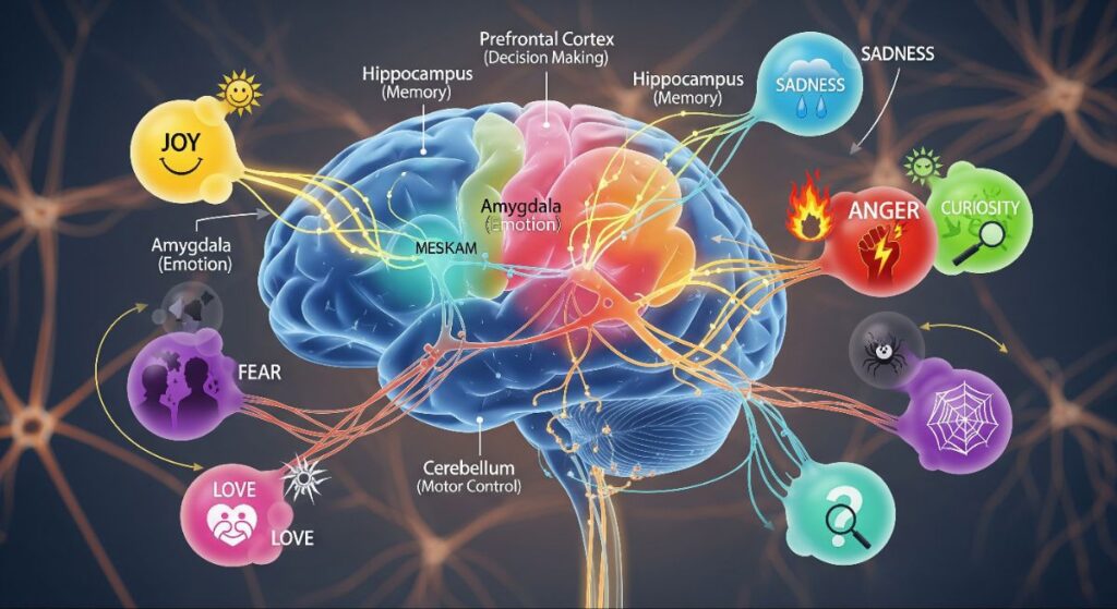 Brain functions and emotional processes in human psychology