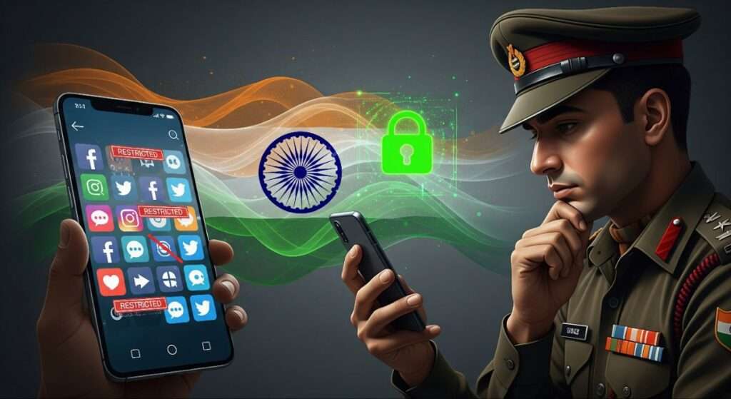 indian army social media rules allow only viewing instagram content