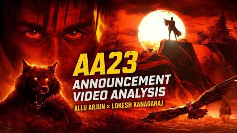 AA23 announcement video analysis featuring Allu Arjun in a dark, symbolic action film directed by Lokesh Kanagaraj