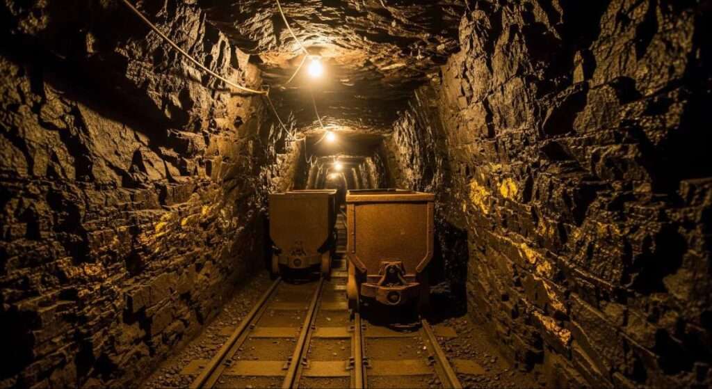 Historic underground mining tunnels at Kolar Gold Fields which operated for decades before closure in 2001