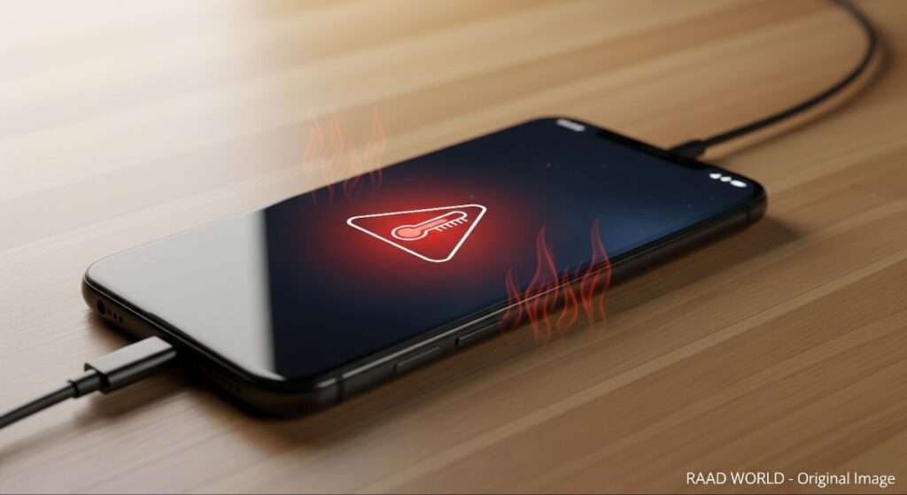 phone heating while charging with temperature warning