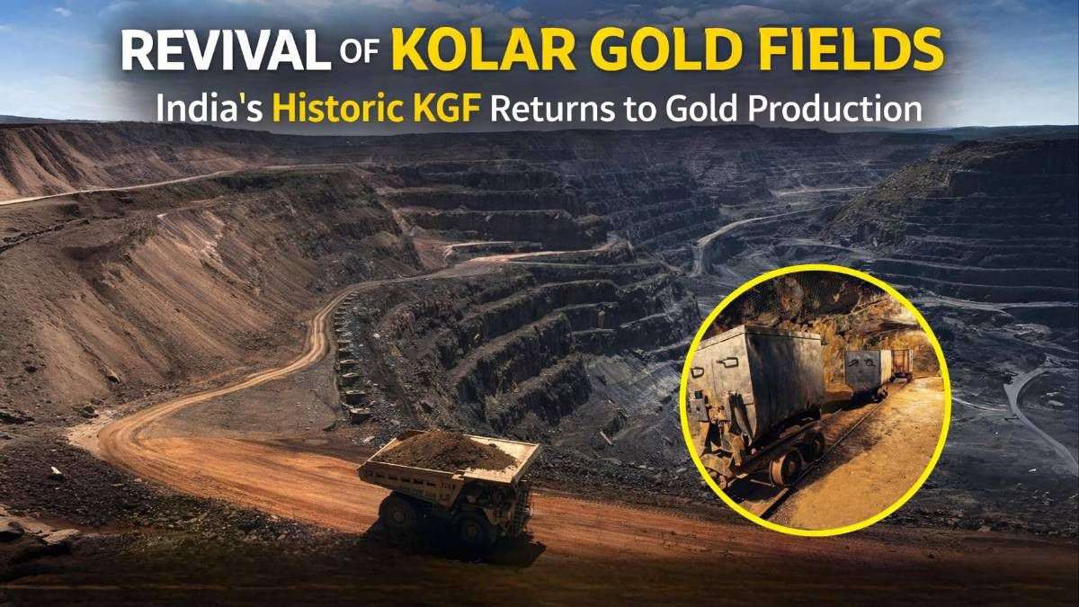 Revival of Kolar Gold Fields in Karnataka showing modern surface mining and historic underground gold mine operations