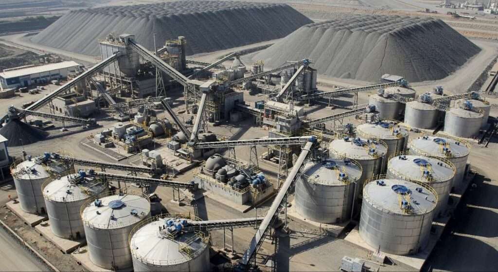 Gold tailings processing facility using modern technology to recover residual gold from historic mining waste in Karnataka