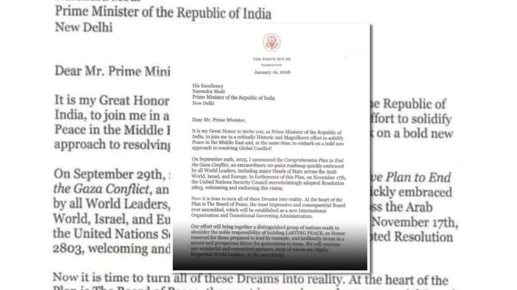 Indian Prime Minister Narendra Modi and former US President Donald Trump during diplomatic talks related to the Gaza Board of Peace initiative