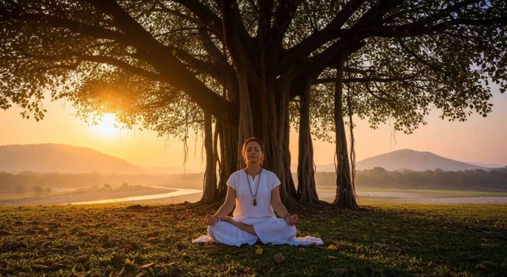 Yoga meditation for inner peace and mental balance
