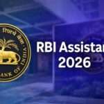 RBI Assistant Recruitment 2026 banner featuring Reserve Bank of India logo with bold RBI Assistant 2026 text on blue background
