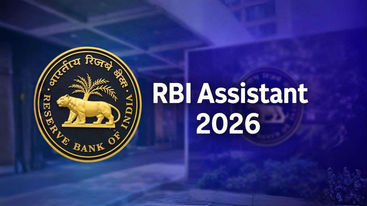 RBI Assistant Recruitment 2026 banner featuring Reserve Bank of India logo with bold RBI Assistant 2026 text on blue background