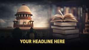 Supreme Court of India building alongside stack of textbooks representing NCERT Class 8 judiciary controversy and textbook recall order