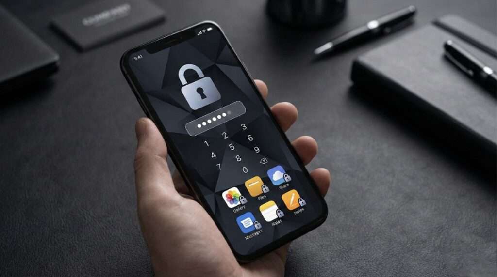 Use app lock and strong password to secure photos and videos before phone repair