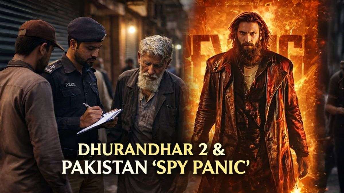 Dhurandhar 2 Pakistan spy panic claim fact check showing Karachi police checking and movie poster composite image