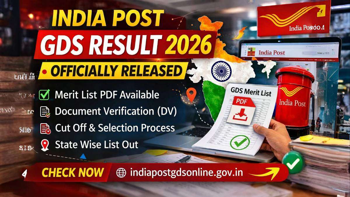 India Post GDS Result 2026 officially released showing merit list PDF and document verification update for multiple states in India