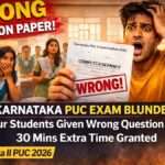 Karnataka PUC Exam Blunder 2026 students given wrong Computer Science question paper in Belur Hassan district exam hall confusion