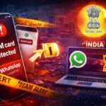 WhatsApp SIM binding rule India 2026 illustration showing SIM card removed and WhatsApp logout warning