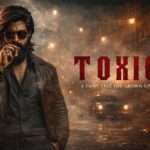 Yash Toxic movie poster featuring dark gangster theme with cinematic background from Toxic A Fairy Tale for Grown-Ups releasing June 4 2026