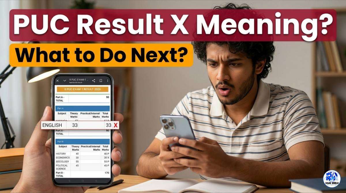 Student confused about X (Exempted) in Karnataka 2nd PUC Result 2026 on result screen