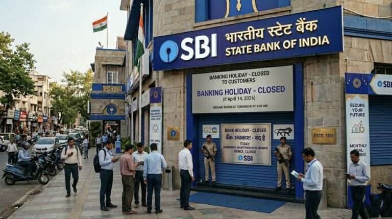 April 2026 bank holidays India State Bank of India branch calendar concept