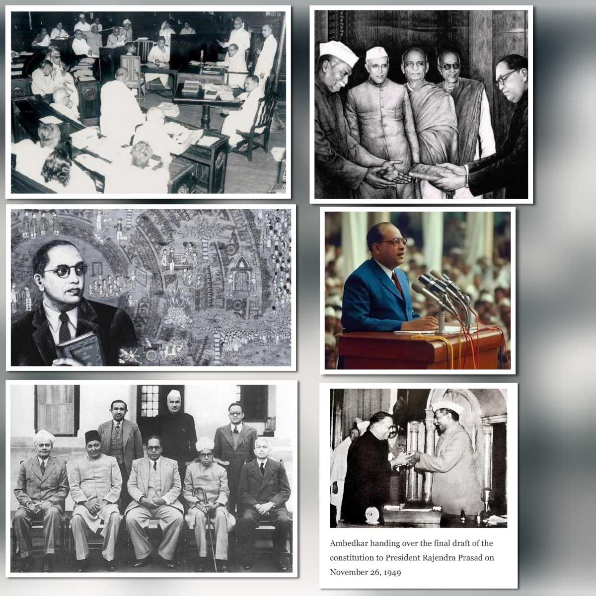 Ambedkar holding Indian Constitution