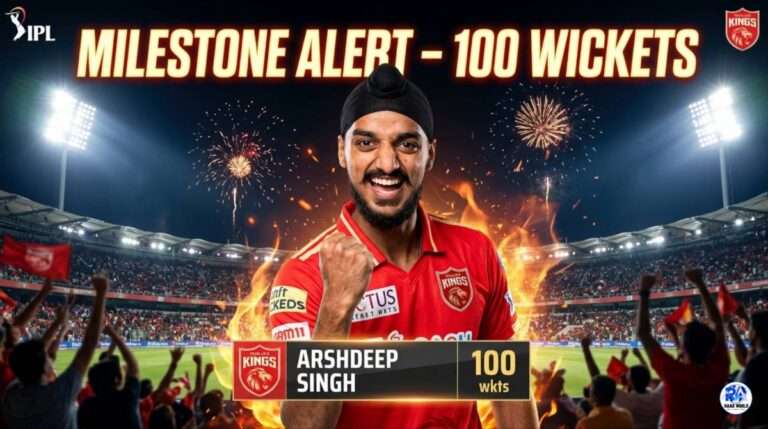 Arshdeep Singh 100 wickets Punjab Kings IPL 2026 milestone celebration