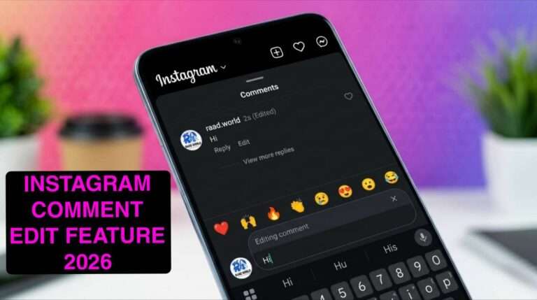 Instagram comment edit feature interface showing edited comment
