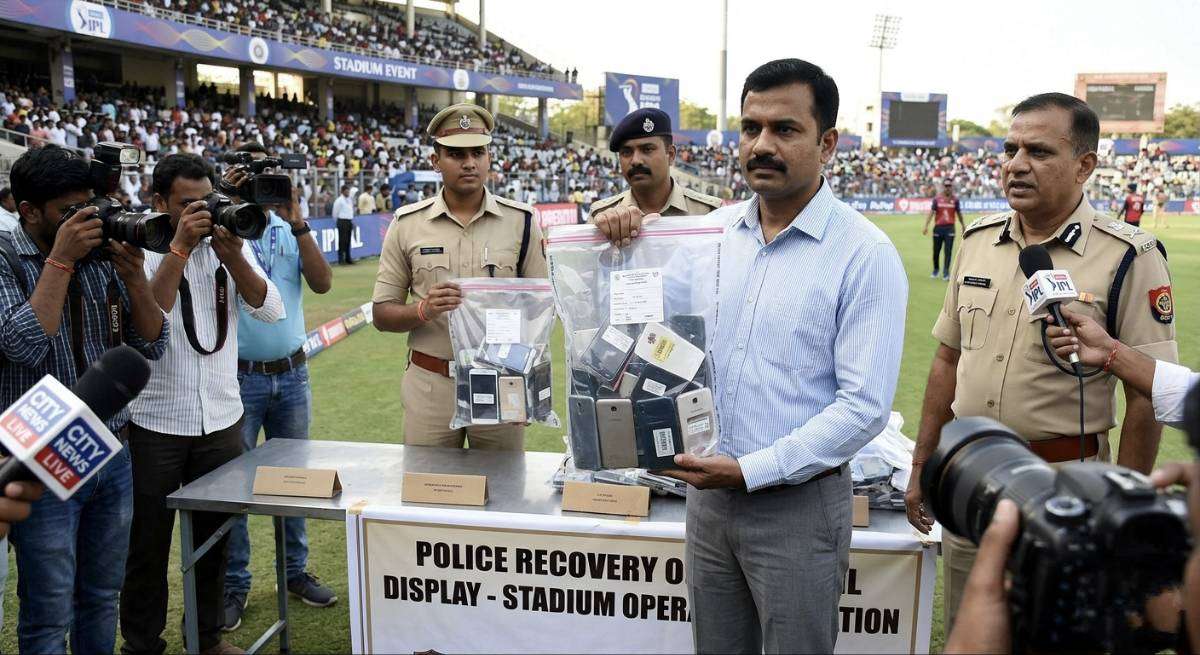 Recovered mobile phones IPL Bengaluru theft
