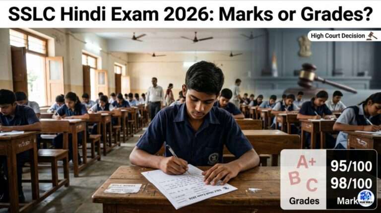 SSLC 2026 Hindi exam marks vs grades Karnataka High Court decision student writing exam