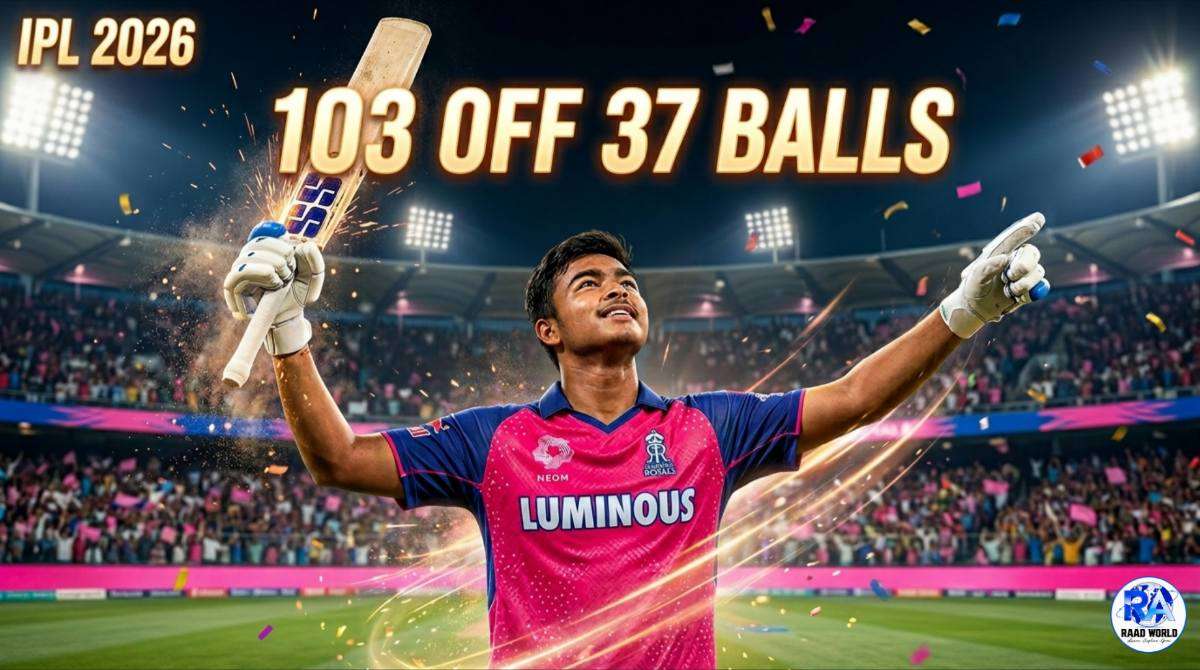 Vaibhav Suryavanshi 103 off 37 balls RR vs SRH IPL 2026 match highlight