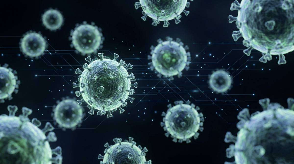 Microscopic virus particles illustration zombie virus concept India
