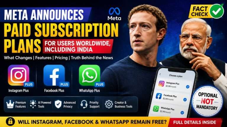 Meta introduces optional paid subscription plans for Instagram Facebook and WhatsApp users worldwide including India