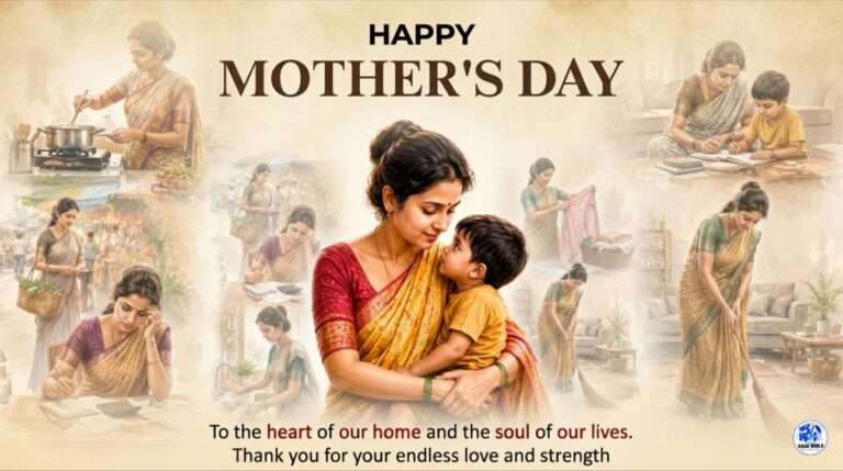 Origin of Mother's Day, Anna Jarvis, Mother and Son Illustration.
