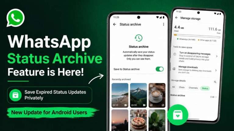 WhatsApp introducing Status Archive feature that automatically saves expired status updates privately for Android users.