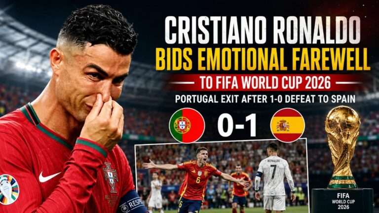 Cristiano Ronaldo emotional after Portugal's 1-0 defeat to Spain and World Cup 2026 exit