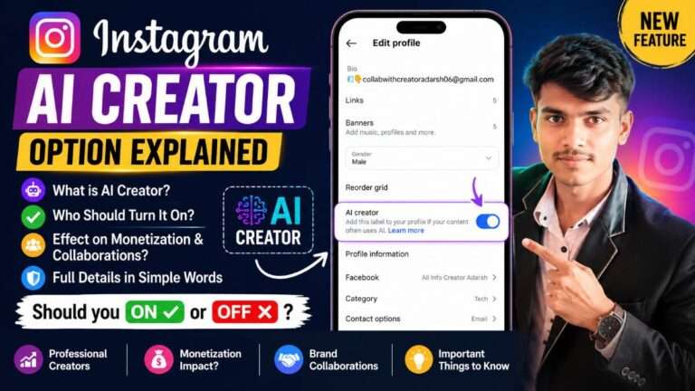 Instagram AI Creator option explained, including who should turn on the AI Creator label and its impact on monetization and brand collaborations.