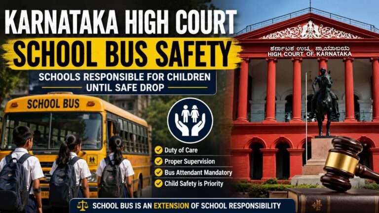 Karnataka High Court school bus safety responsibility for children