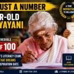 Karthyayani Amma writing during Kerala's literacy examination at the age of 96 after joining an adult literacy programme and scoring 98 out of 100, inspiring lifelong learning.