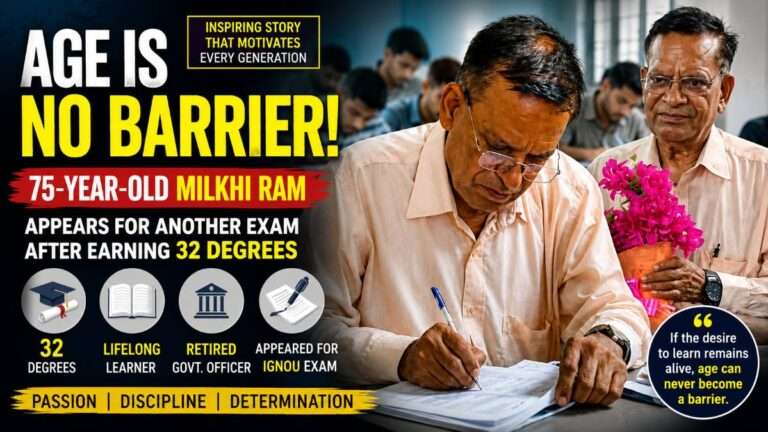 Milkhi Ram Appears for IGNOU Examination at Age 75 After Earning 32 Academic Degrees