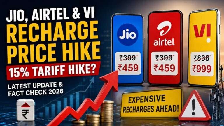 Jio Airtel Vi recharge price hike 2026 with possible 15 percent tariff increase and new recharge prices