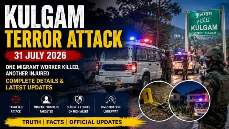 Security forces respond after the Kulgam terror attack on migrant workers in Jammu and Kashmir on July 31, 2026.