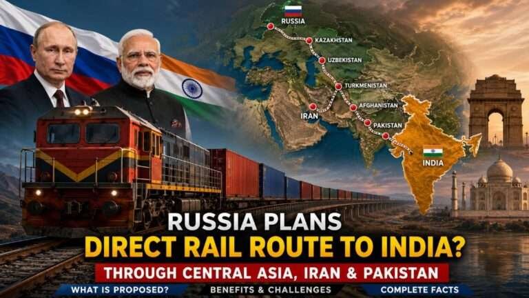 Russia India proposed direct railway route through Central Asia Iran and Pakistan