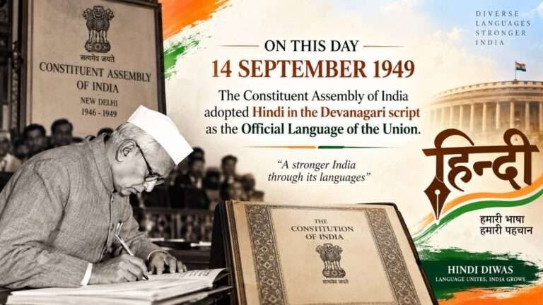 14 September 1949 Hindi adopted as Official Language of the Union