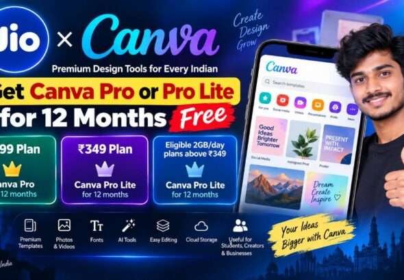 Jio Canva Offer 2026 – Eligible Jio users can get Canva Pro or Pro Lite for up to 12 months
