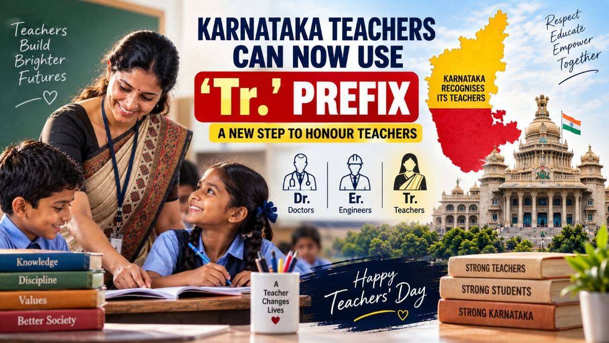 Karnataka teachers allowed to use ‘Tr.’ prefix before their names