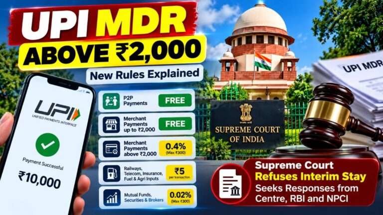 UPI MDR above ₹2,000 new rules and Supreme Court proceedings in 2026